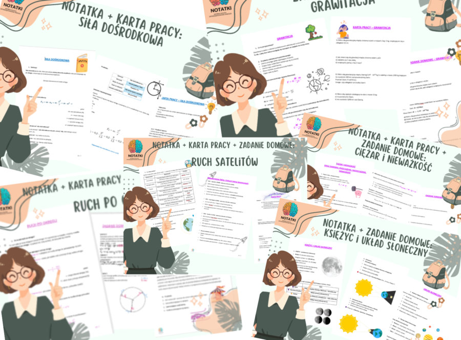 Pakiet: Układ Słoneczny, grawitacja i ruch po okręgu | PDF + DOC | 14 zł