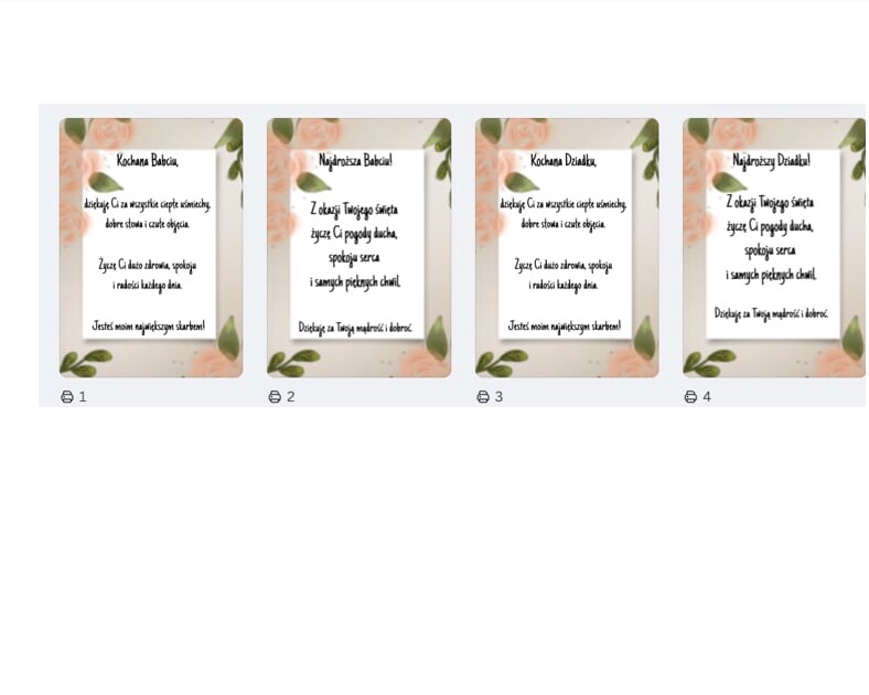 Wklejki z życzeniami do laurki na dzień babci i dziadka