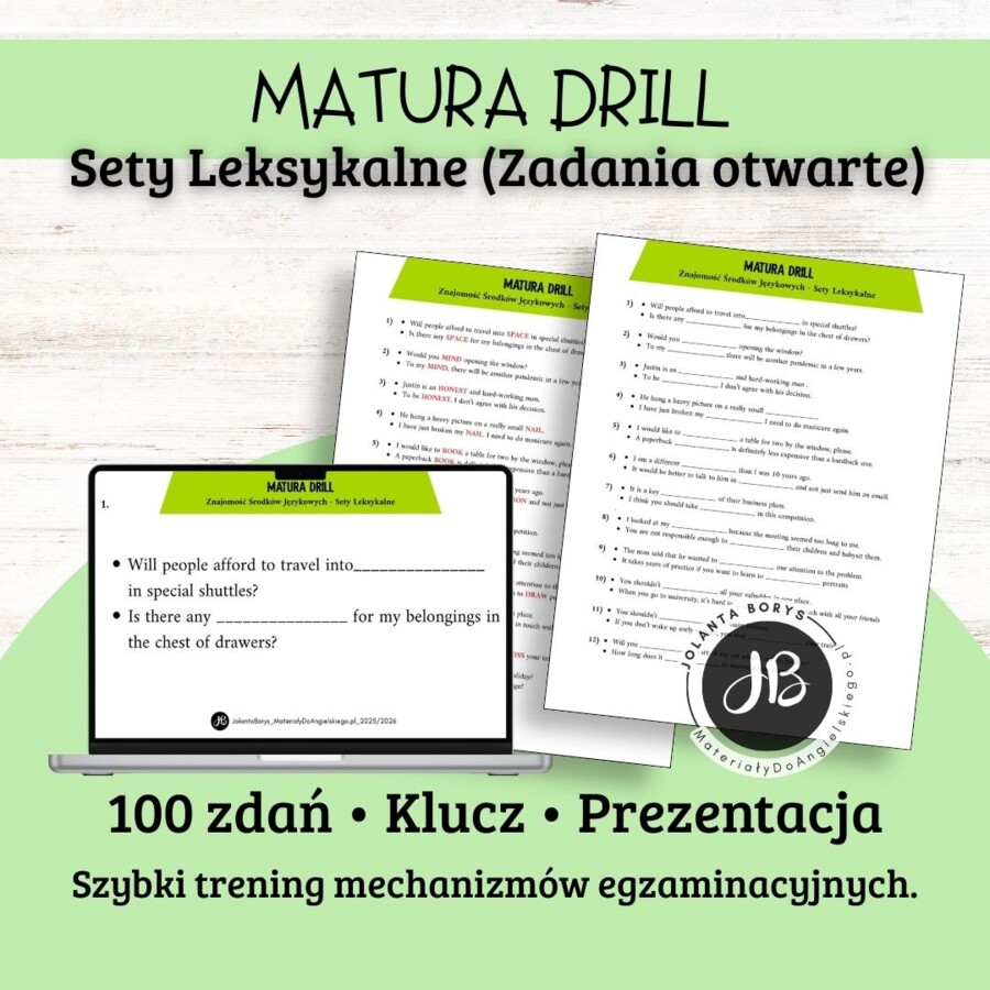 MATURA DRILL - Znajomość Środków Językowych - Sety Leksykalne