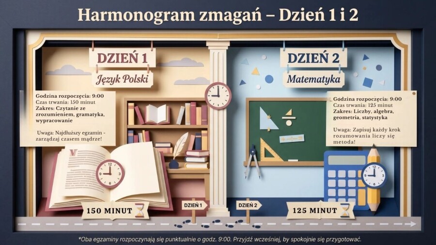 Egzamin ósmoklasisty – Ostatnia Prosta, prezentacja edukacyjna i poradnik ucznia (20 plansz)
