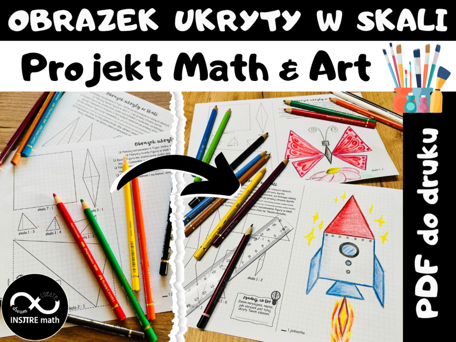 SKALA. Obrazek ukryty w Skali. Rysowanie figur w skali od klasy 4. Tajemnicze obrazki.
