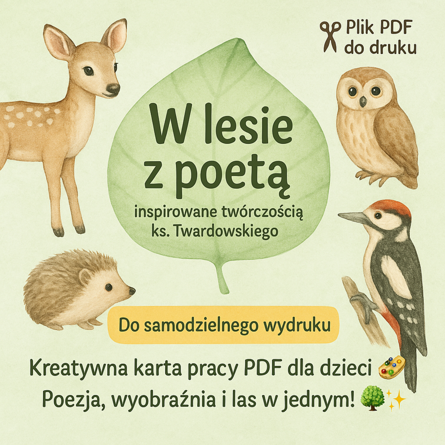 Karta pracy: „W lesie z poetą”