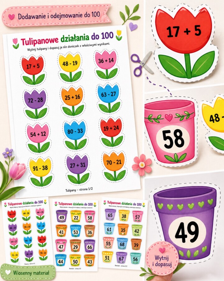 Tulipanowe działania do 100