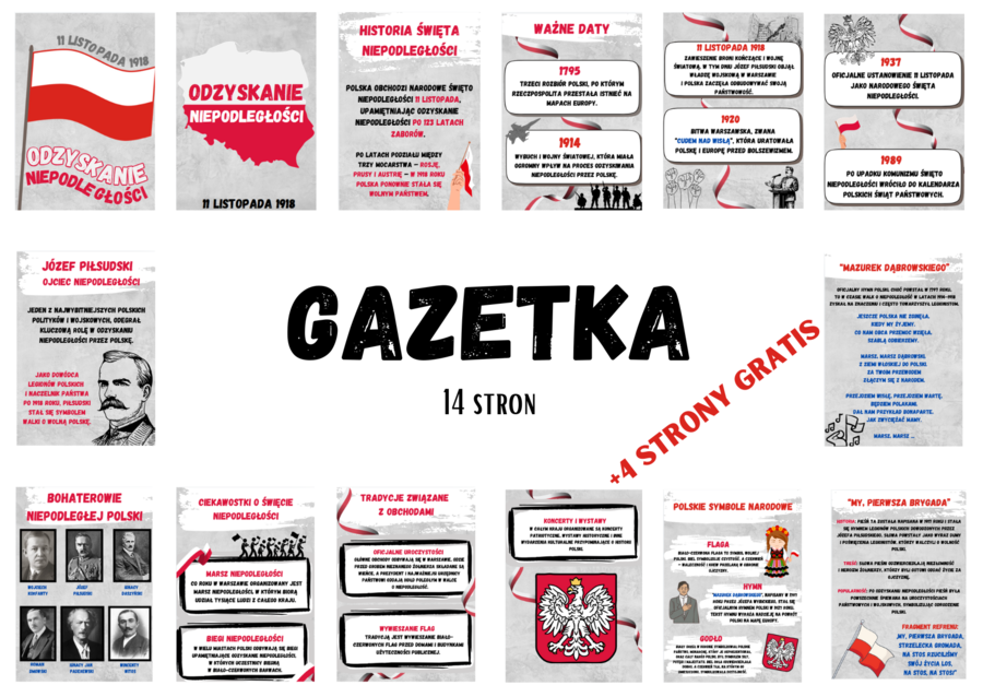 Święto Niepodległości/ Odzyskanie Niepodległości 11 listopada- GAZETKA