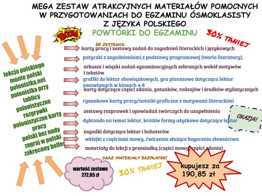 Zestaw - przygotowania do egzaminu ósmoklasisty