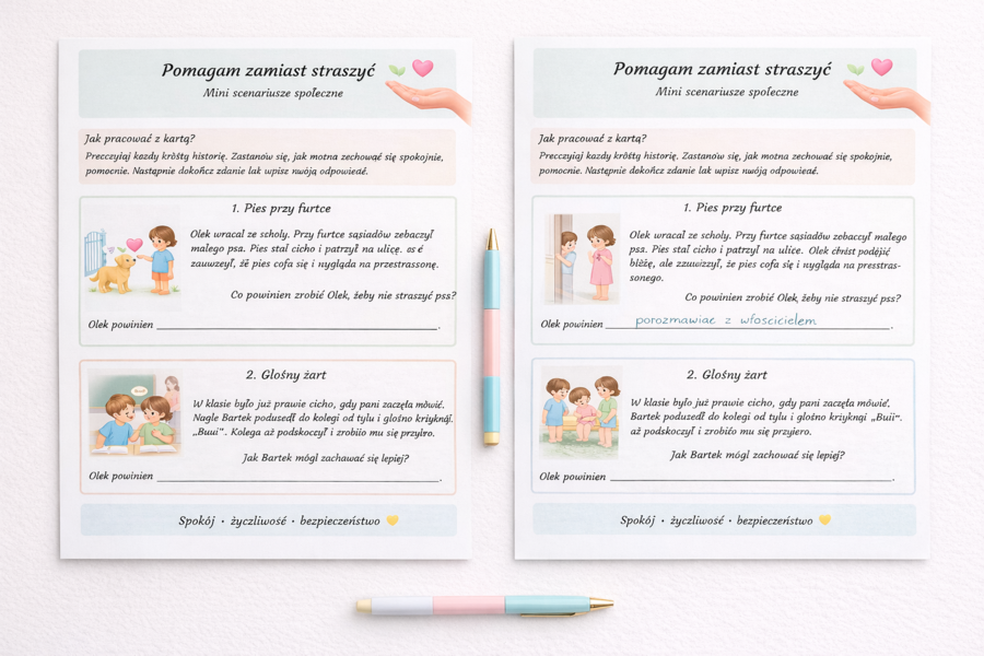 Pomagam zamiast straszyć – mini scenariusze społeczne