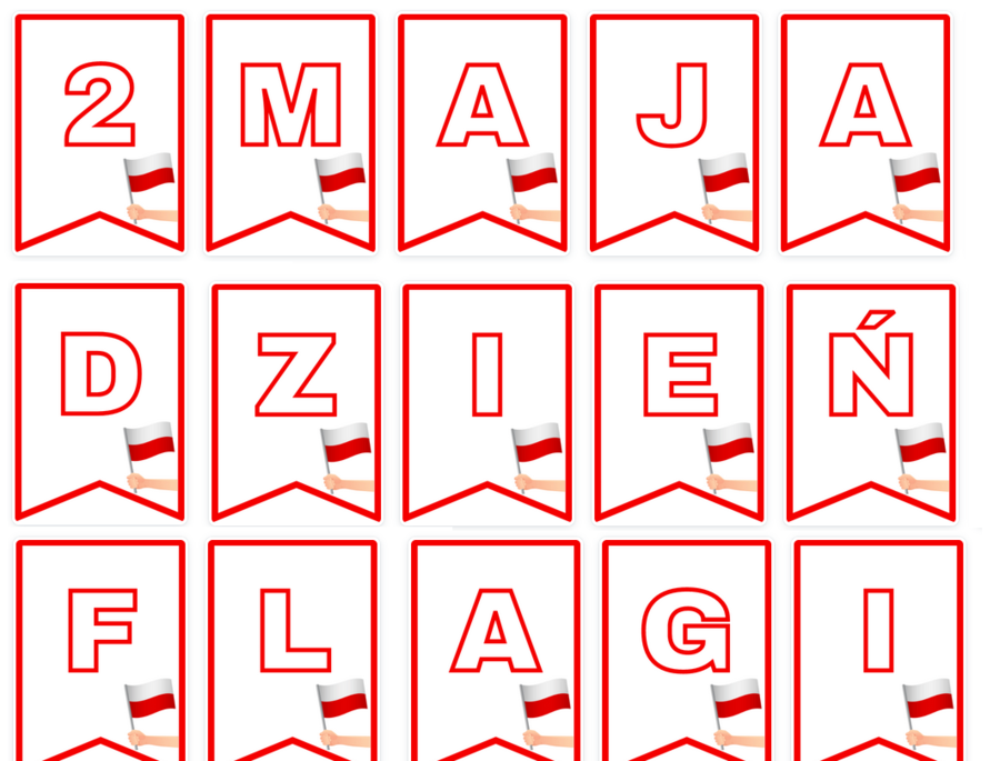 2 maja Dzień Flagi / napis / girlanda / gazetka / dekoracja