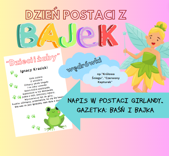 DZIEŃ POSTACI Z BAJEK - girlanda i gazetka
