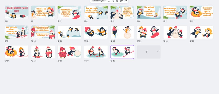 Zestaw dekoracyjny/ Zimowa gazetka - zasady bezpiecznych ferii, napis do ferii pozostało