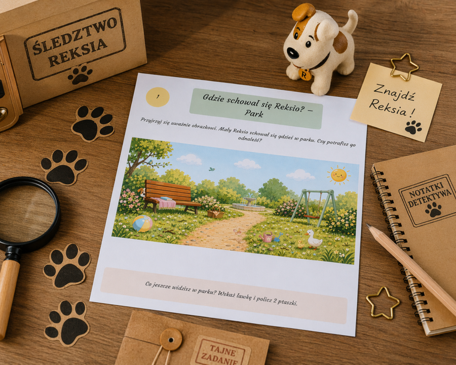 Gdzie schował się Reksio? – zabawa na spostrzegawczość