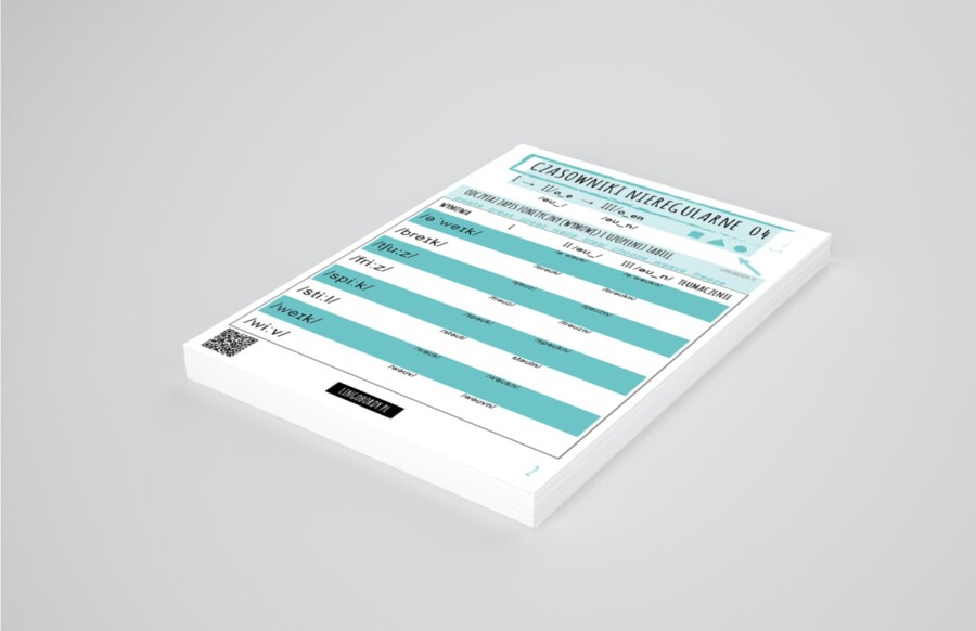 CZASOWNIKI NIEREGULARNE 04 – tabelki wg grup – do uzupełnienia