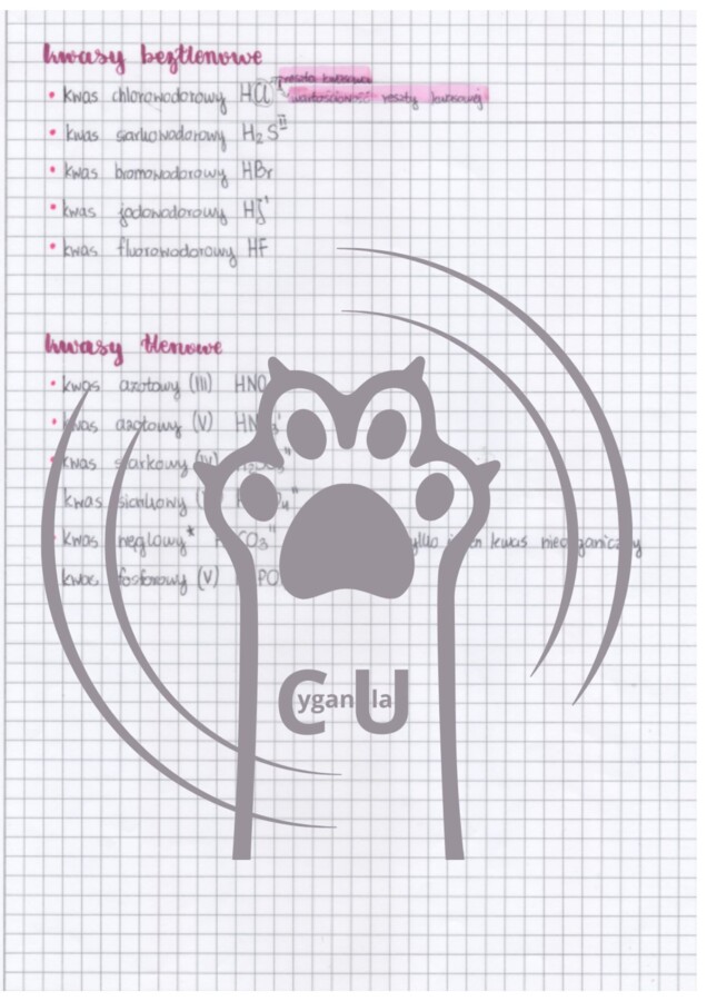 Kwasy tlenowe i beztlenowe - notatka do nauki