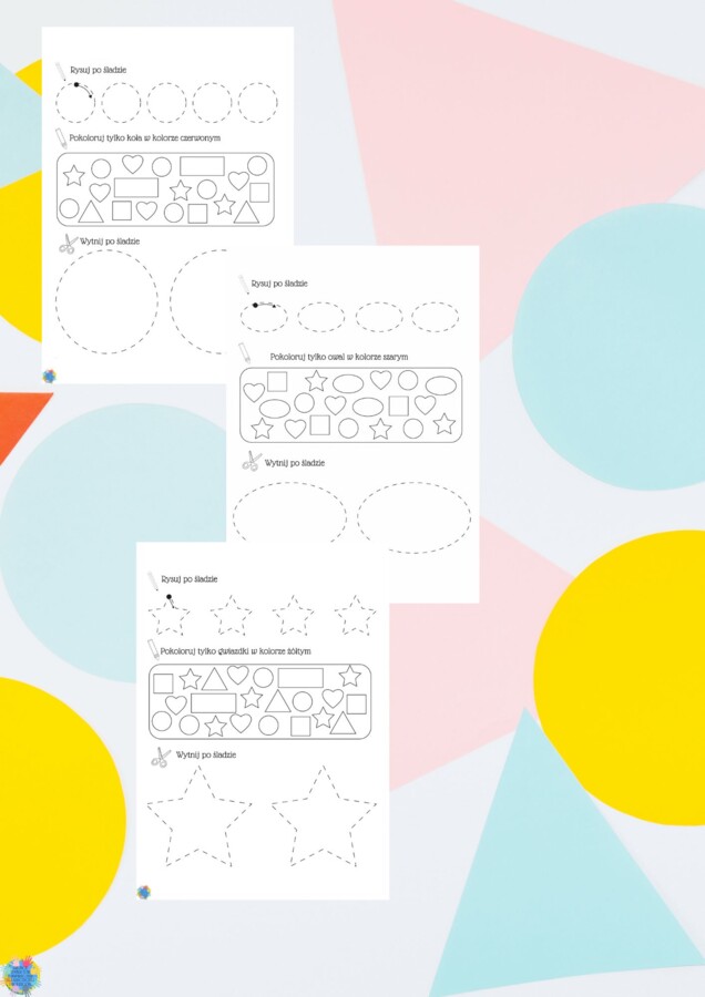 PŁASKIE KSZTAŁTY GEOMETRYCZNE - ZADANIA DLA PRZEDSZKOLAKÓW