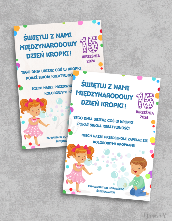 DZIEŃ KROPKI 15 WRZEŚNIA - PLAKAT A4 (PRZEDSZKOLE)