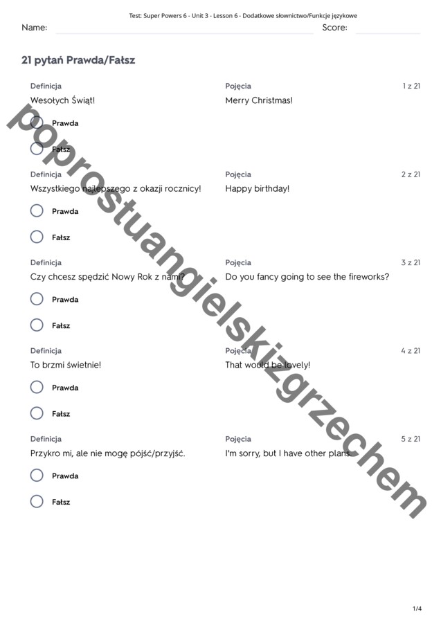 Super Powers 6 – Unit 3 – testy