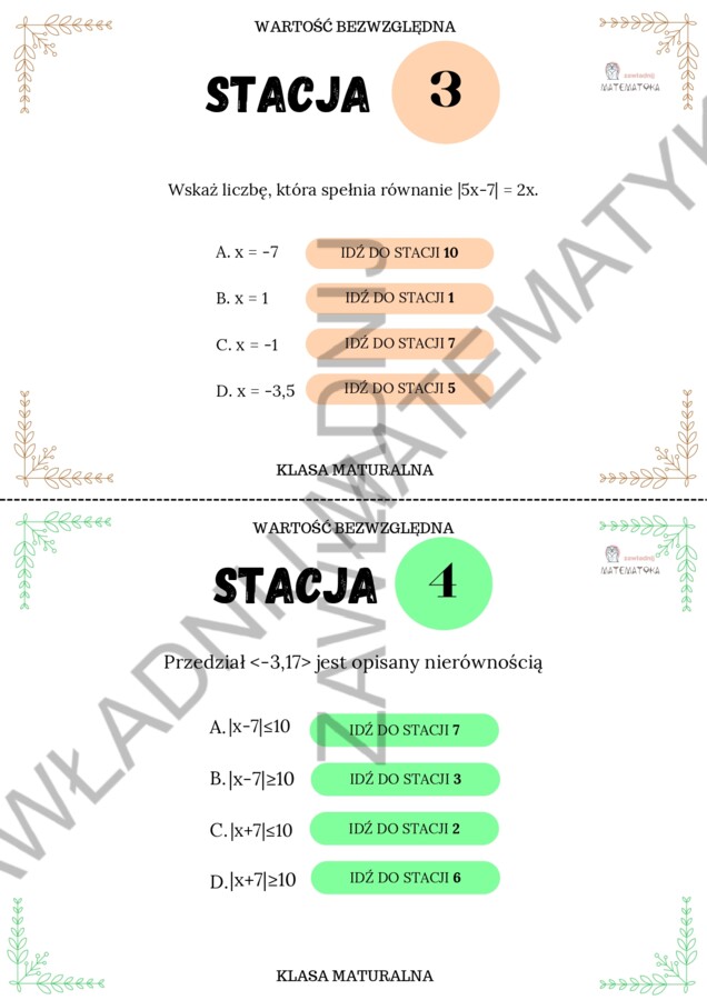 Stacje zadaniowe - wartość bezwzględna