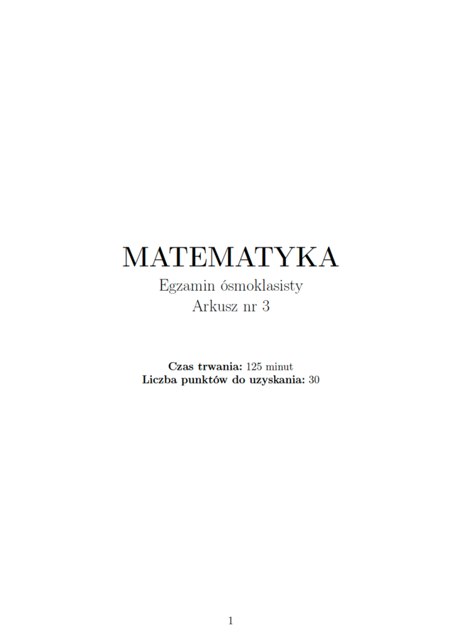 Arkusz E8 nr 3 z matematyki