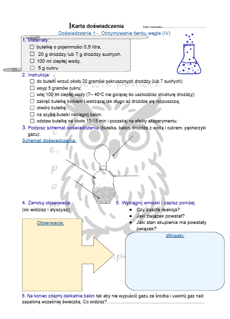 Doświadczenie - otrzymywanie tlenku węgla (IV)