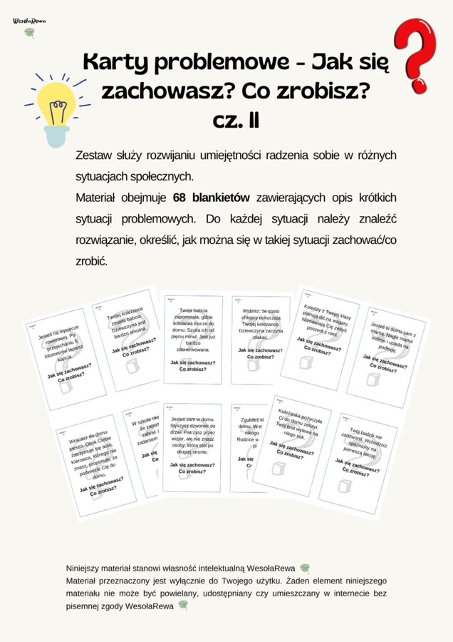 Karty problemowe Jak się zachowasz? Co zrobisz? cz. II
