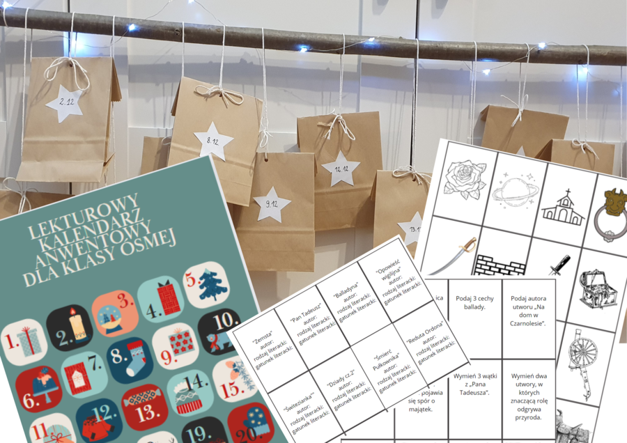 Lekturowy kalendarz adwentowy dla klasy ósmej