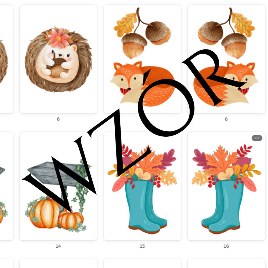 Jesienne dekoracje na okna (dwustronne) i kolorowanki