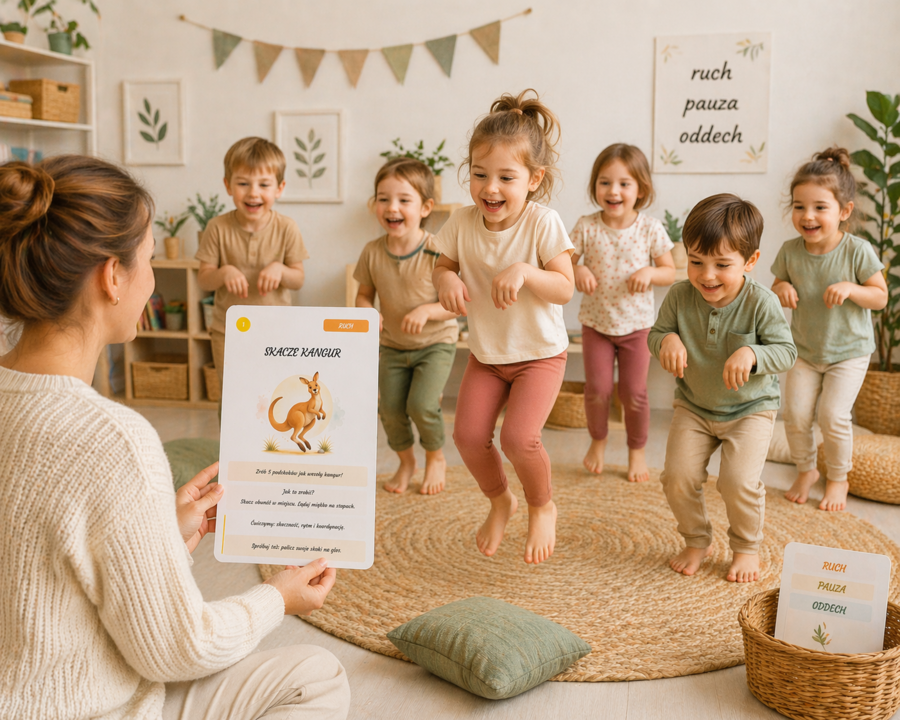 Skacze kangur – zestaw kart ruchowych