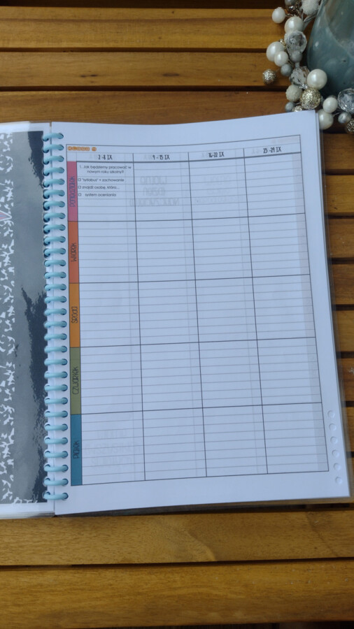 Tygodniowe plannery lekcji na każdy rok szkolny
