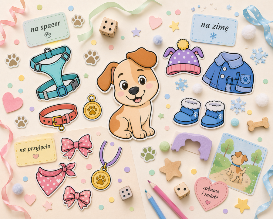 Ubranka dla Reksia – wycinanka i ubieranka