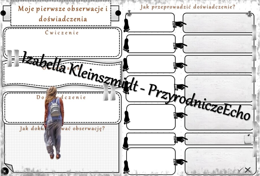 Karta pracy „Moje pierwsze obserwacje i doświadczenia” wykonana w power point do edycji. Przyroda 4, „Ja i przyroda” na podstawie wydawnictwa MAC