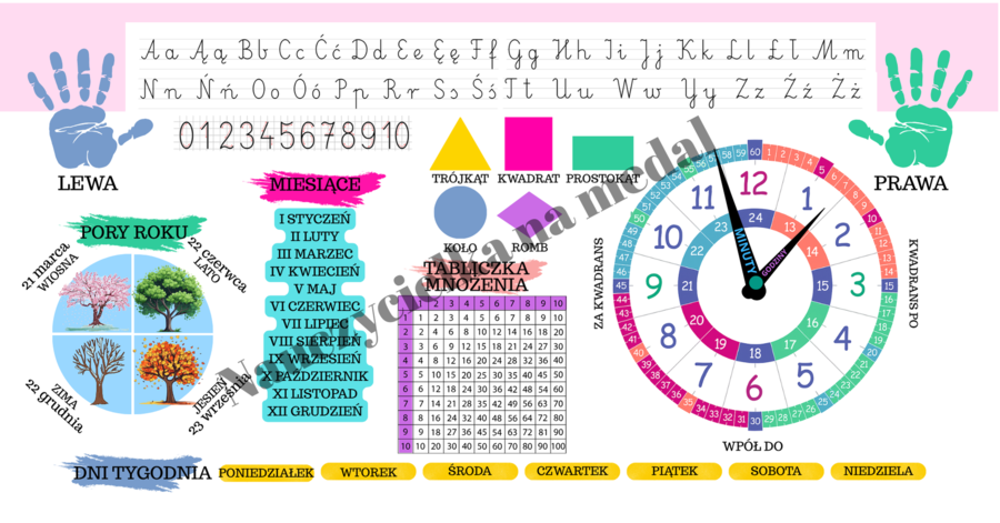 Przypominajka dla klas I-III + SUPER GRATIS! zegar z opisami!