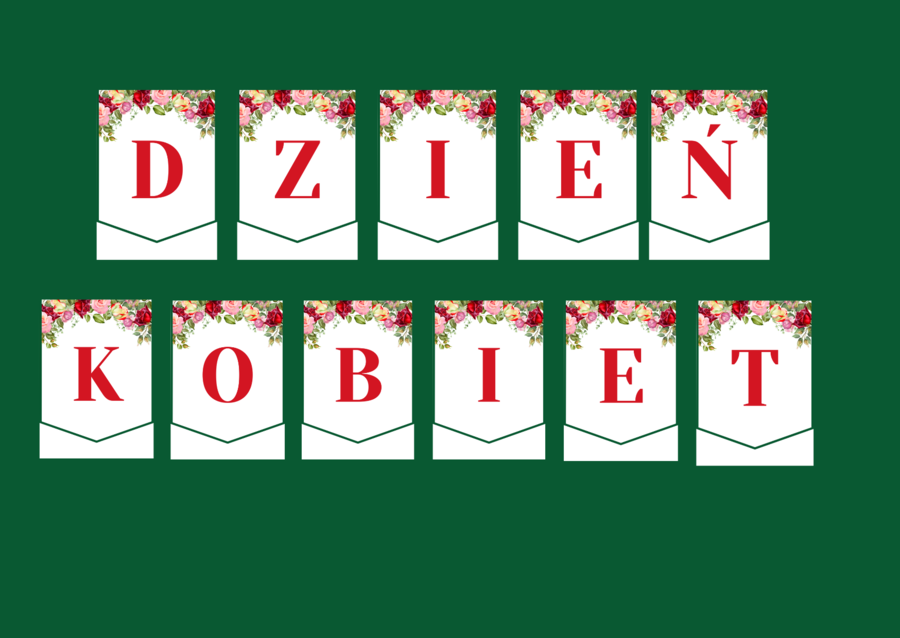 DZIEŃ KOBIET – girlanda – napis – gazetka – wersja 3