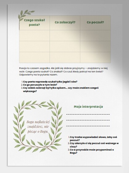 LEKCJA. JĘZYK POLSKI. "O lasach" ks. Jan Twardowski