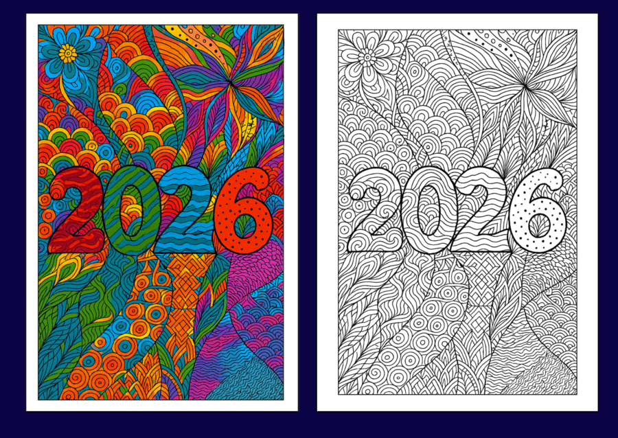 🎆NOWY ROK - Noworoczne kolorowanki w stylu zentangle – zestaw 22 kart