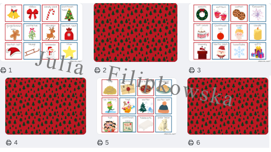 Christmas memory/ Boże Narodzenie/ Christmas/ Memory/ Gra/ Gra językowa/ Karty obrazkowe/ Zabawa/ Dzieci/ Warm-up/ Rozgrzewka/ Słownictwo/ SP 1-3/ SP 4-6/ SP 4-8/ SP 8