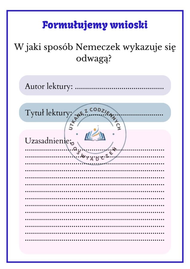 Zestaw kart lekturowych do ćwiczeń we wnioskowaniu. Powtórzenie przed egzaminem ósmoklasisty..