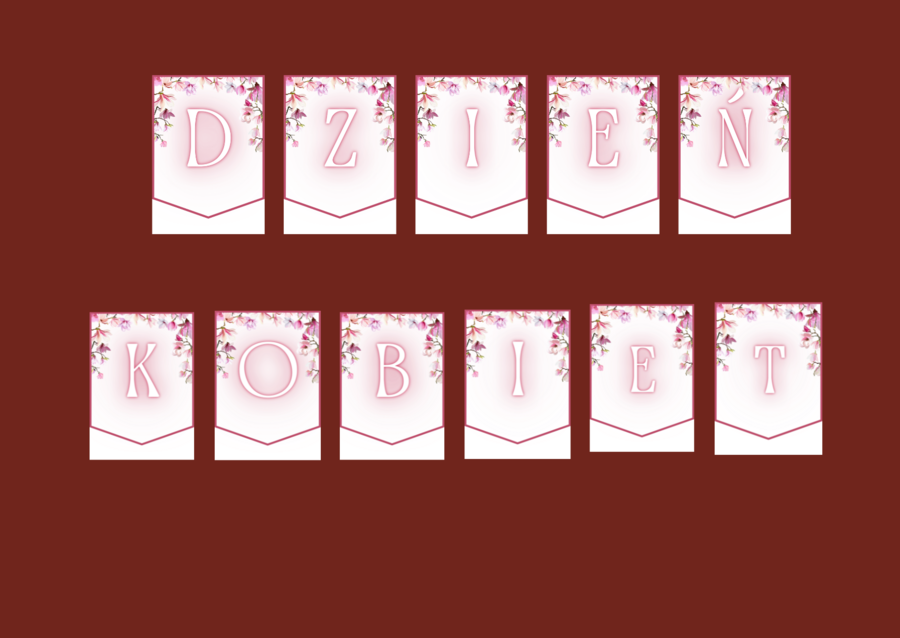 DZIEŃ KOBIET – girlanda – napis – gazetka – wersja 1