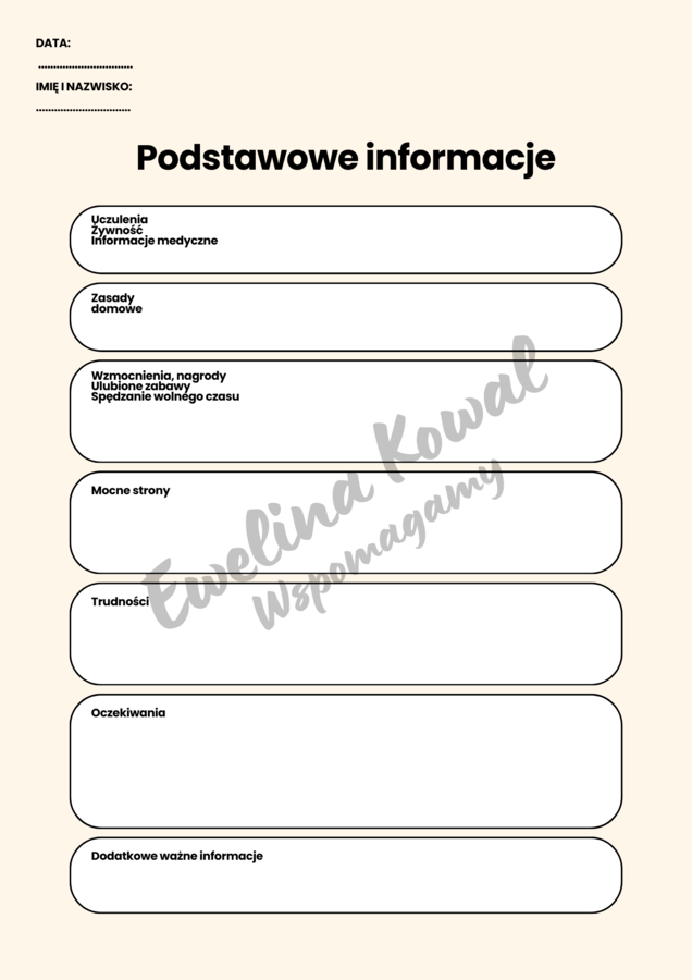 Karta informacji o dziecku