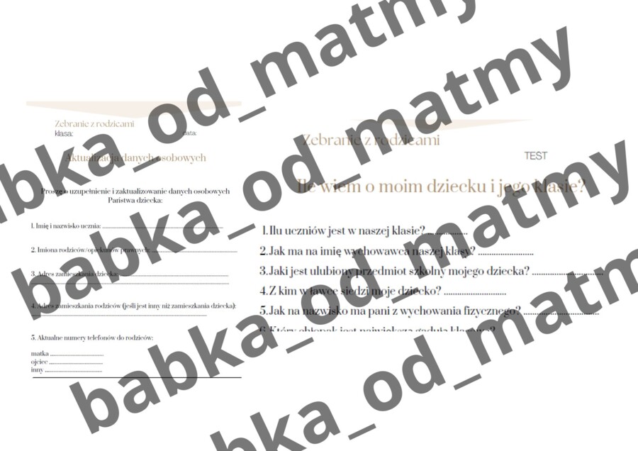 Zebranie z rodzicami - zestaw niezbędnych materiałów na zebranie organizacyjne 2024/2025 (aktualizacja!)