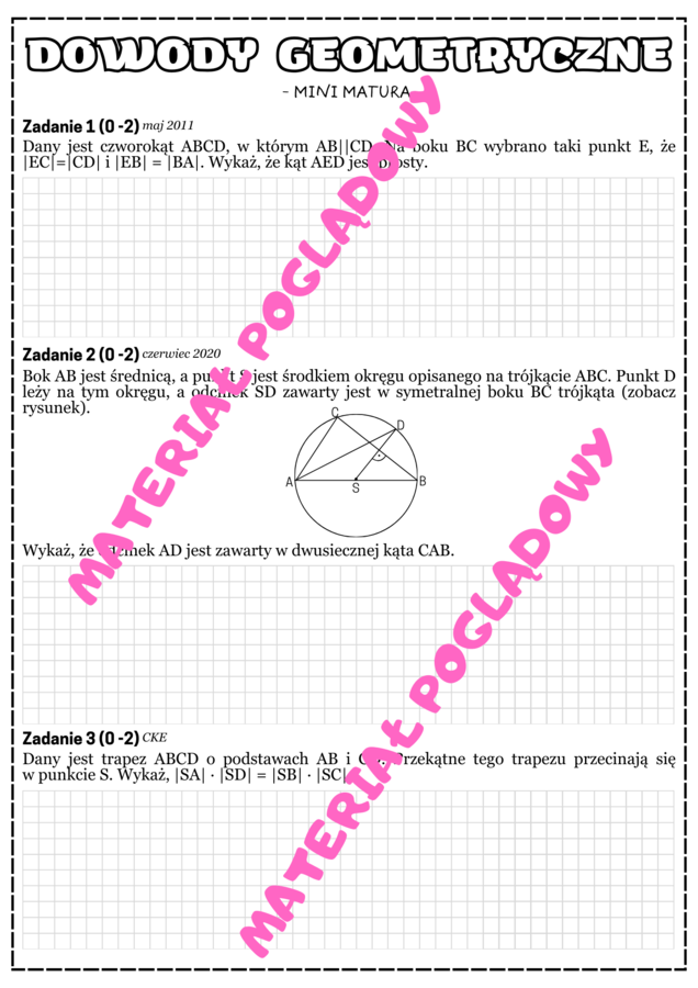 PAKIET - CAŁOŚĆ. Mini matura. Matematyka - zbiór zadań maturalnych