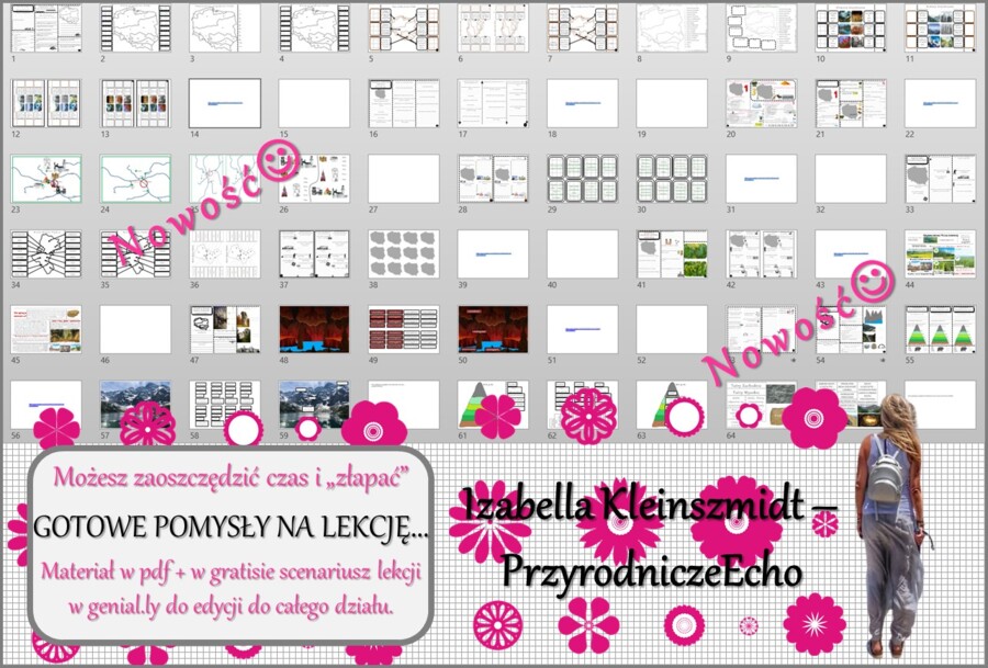 Zestaw pomysłów na lekcję/kart pracy/stacji zadaniowych/notatek/ materiałów do lekcji do działu „Krajobrazy Polski” w pdf. W gratisie dodaję niekomercyjne scenariusze lekcji/pomysły na lekcje w programie genial.ly do edycji. Geografia 5. Nowość 2024/2025