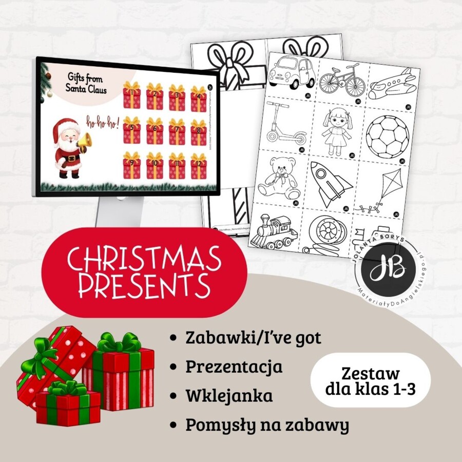 Christmas - zabawki, kolory, I have got... - klasy 1-3