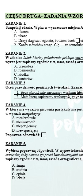 POWTÓRKI PRZED EGZAMINEM. Z BOHATERAMI "OPOWIEŚCI WIGILIJNEJ" PRZYPOMINAMY WIADOMOŚCI Z ZAKRESU ORTOGRAFII
