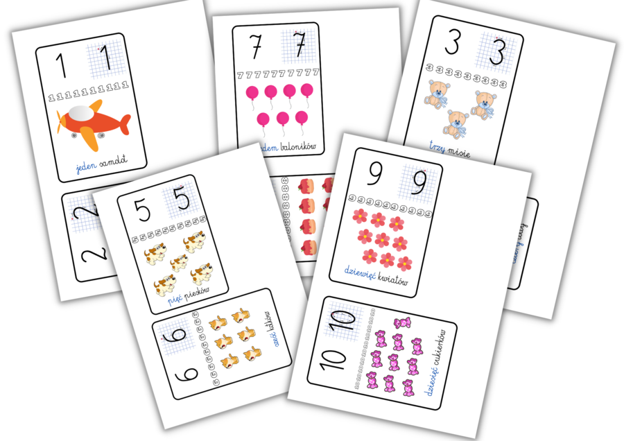 Liczby do 10 - na ścianę lub do zeszytu