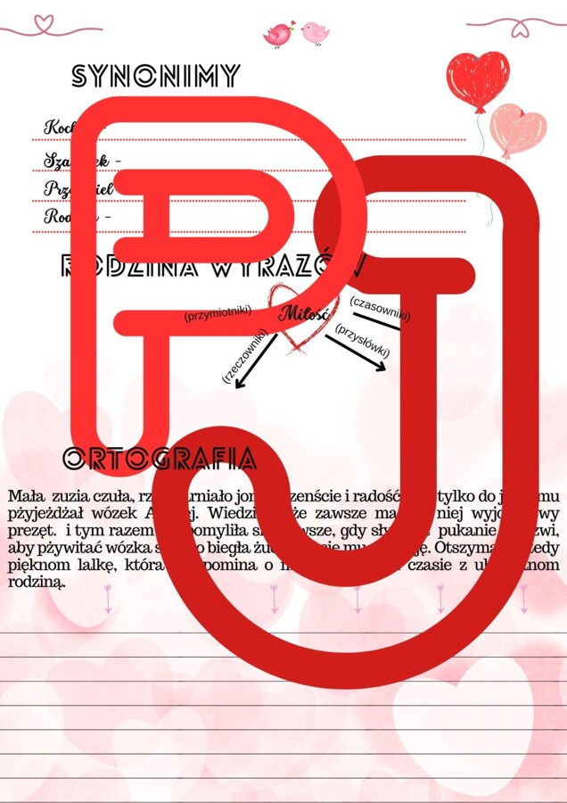 Walentynkowe zadania językowe.