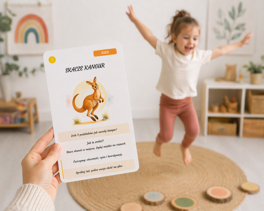 Skacze kangur – zestaw kart ruchowych