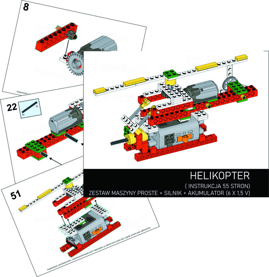 Instrukcja HELIKOPTER LEGO ® Education Maszyny Proste (nr 9689), legorobotyka