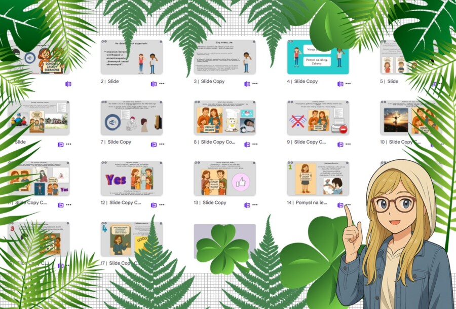 Prezentacja multimedialna w genial.ly „Jak zaplanować „domowe zasady ekranowe”?”. Edukacja zdrowotna. Klasa 4. Dział „Moje miejsce w internecie”.