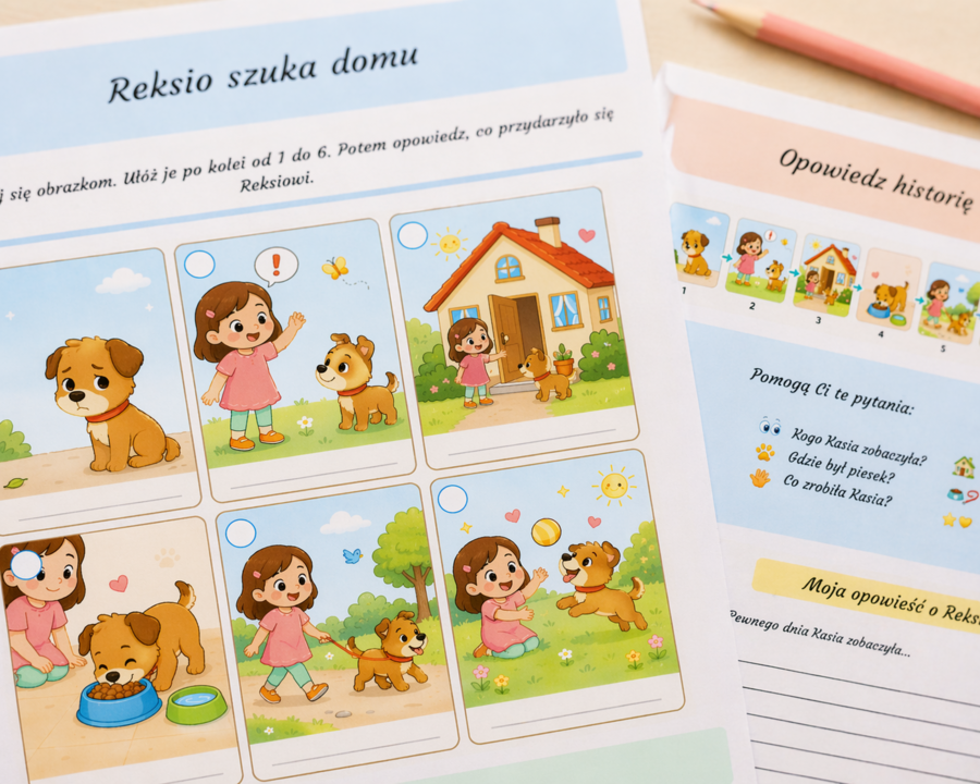 Reksio szuka domu. Historyjka obrazkowa