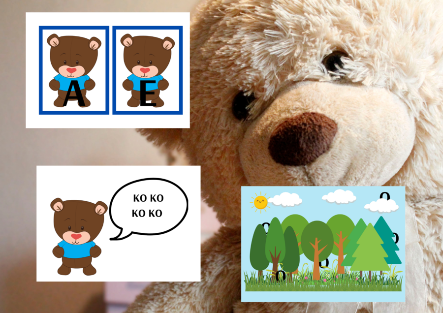 Ćwiczenia z Pluszowym Misiem ???? Samogłoski i wyrazy dźwiękonaśladowcze – zwierzątka