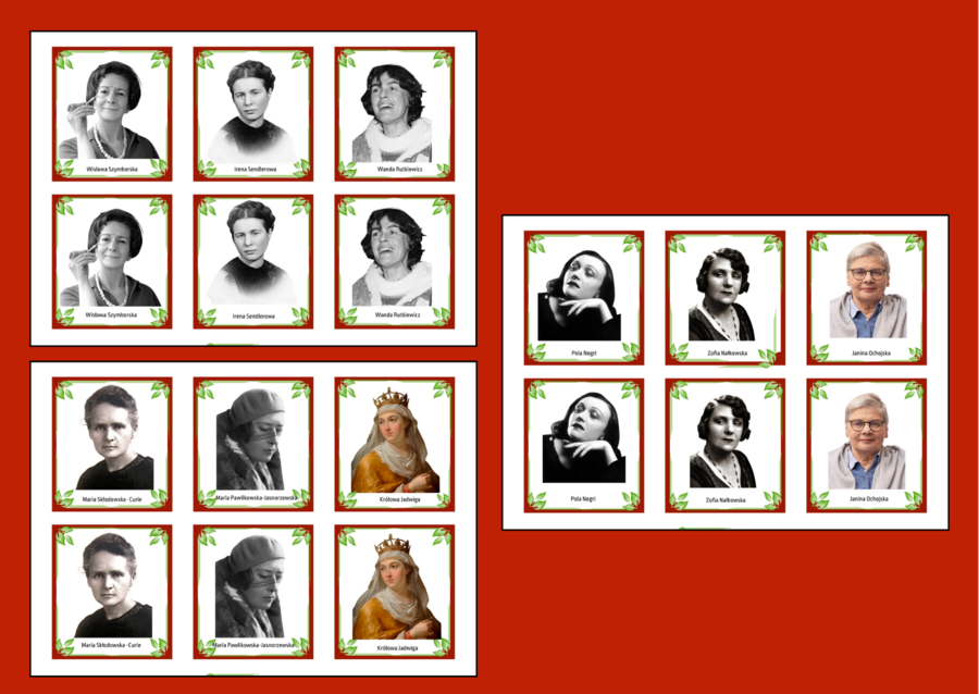 Dzień Kobiet – SŁAWNE POLKI – memory – 36 szt. – biblioteka – świetlica